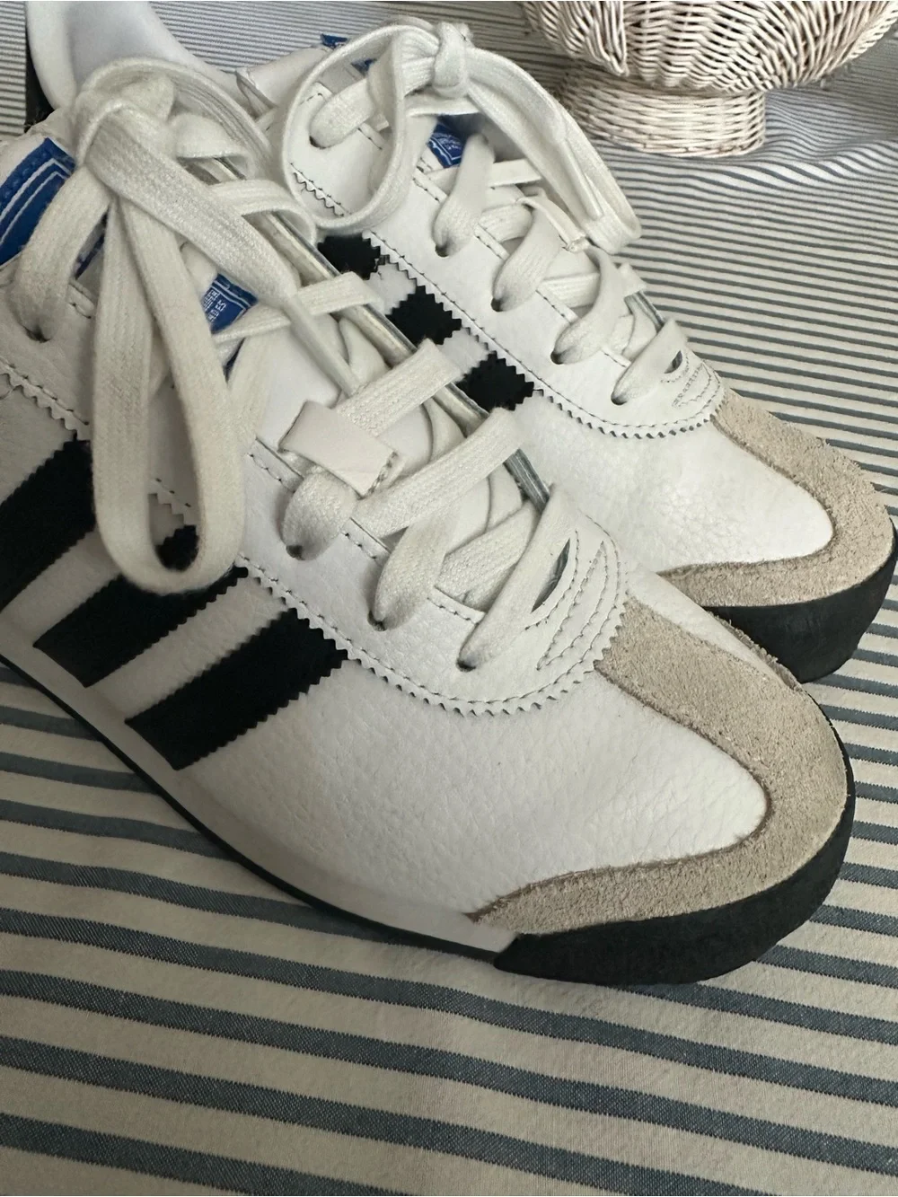 adidas Samoa White with Black Stripes Men's Sneakers